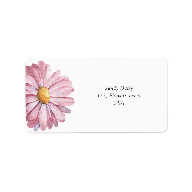 Pink daisy Wildflower  Label (Front)