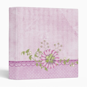 Pink daisy with pearls binder