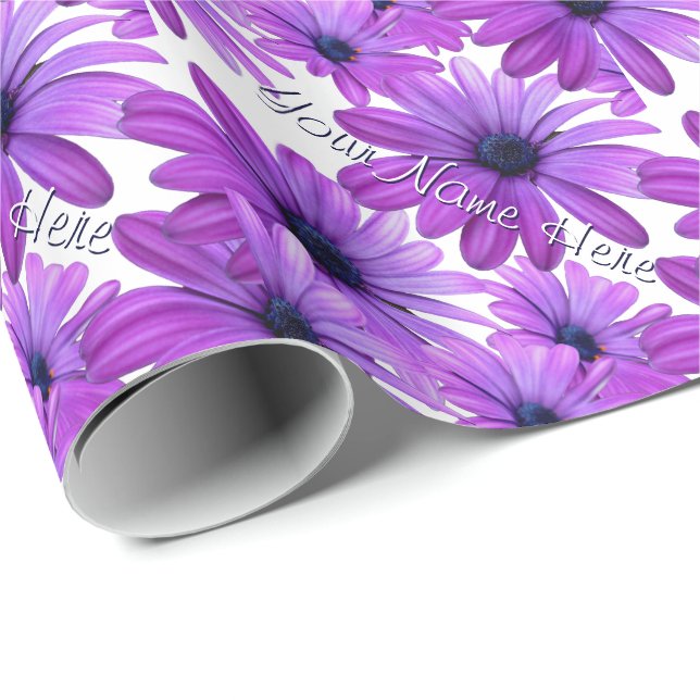 Pink Daisy Wrapping Paper Personalized Gift Paper (Roll Corner)
