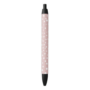 Pink Dalmatian Spots, Dalmatian Dots, Dotted Print Black Ink Pen