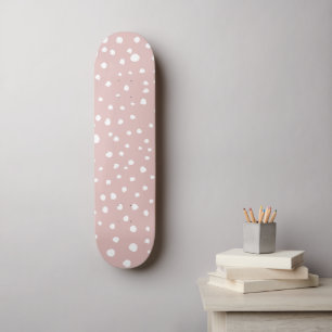 Pink Dalmatian Spots, Dalmatian Dots, Dotted Print Skateboard