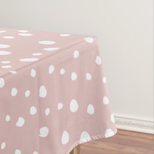 Pink Dalmatian Spots, Dalmatian Dots, Dotted Print Tablecloth