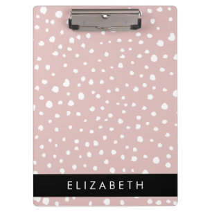 Pink Dalmatian Spots, Dalmatian Dots, Your Name Clipboard