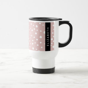 Pink Dalmatian Spots, Dalmatian Dots, Your Name Travel Mug