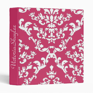 Pink Damask #3 with monogram Binder