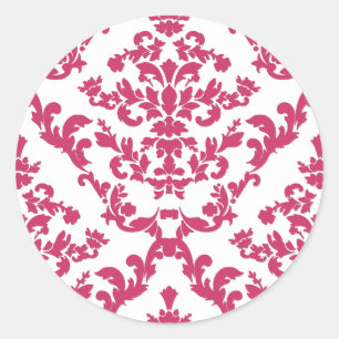 Pink Damask #6 @ VictoriaShaylee Classic Round Sticker