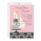 Pink Damask Blonde Bride Bridal Shower Invitation