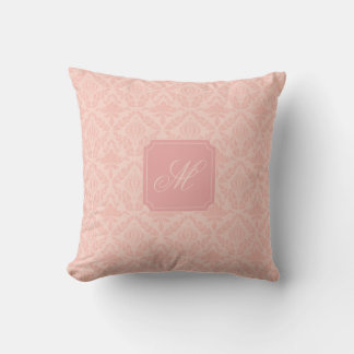 Pink Damask Elegant Floral Throw Pillow