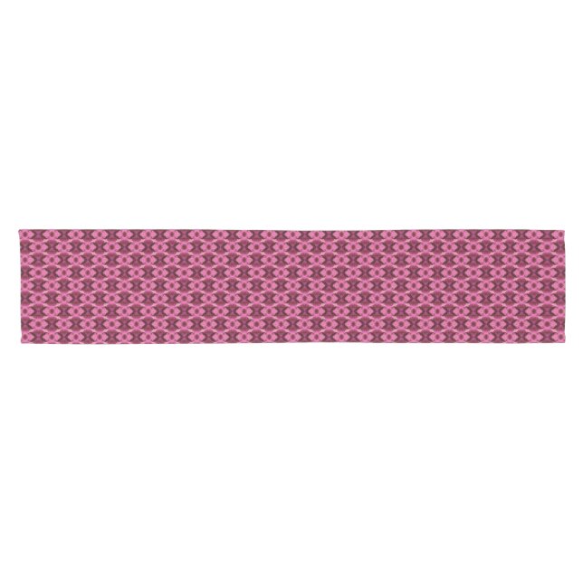 Pink Damask Hearts Short Table Runner (Horizontal)