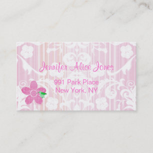 Pink damask Mommy Calling Card