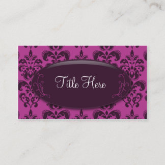 Pink Damask Opal Business Card