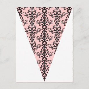 Pink Damask Party Flag Bunting Banner Postcard