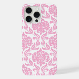Pink Damask Pattern iPhone 15 Pro Max Case