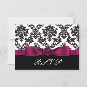 pink damask rsvp standard 3.5 x 5