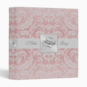 Pink Damask S Monogrammed Baby Album Binder