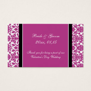 Pink Damask Valentine's Day Wedding Favor Tags