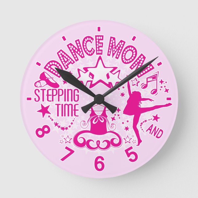 Pink Dance Mom Clock (Front)