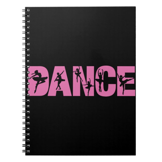 Pink DANCE with Ballerina Cutouts Notebook (Front)