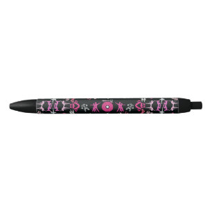 Pink Dancer Patterned Home Decor Black Ink Pen
