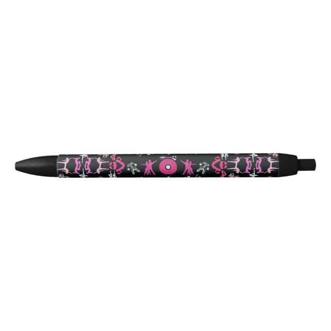 Pink Dancer Patterned Home Decor Black Ink Pen (Front)