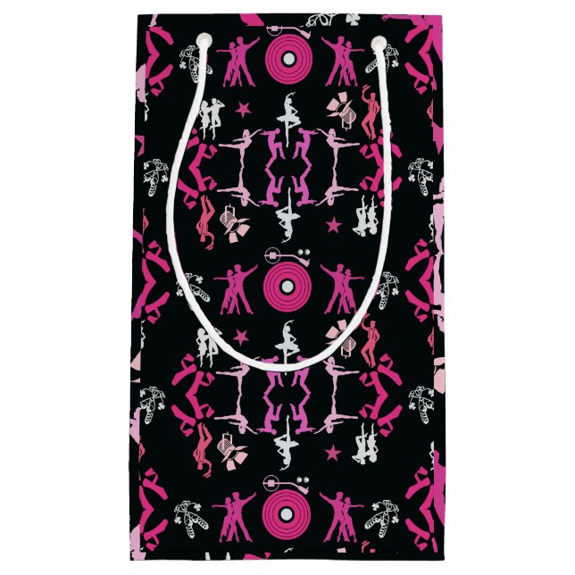 Pink Dancer Patterned Home Decor Small Gift Bag (Front)