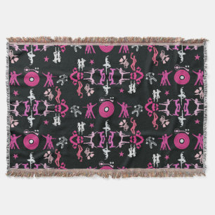 Pink Dancer Patterned Home Decor Throw Blanket