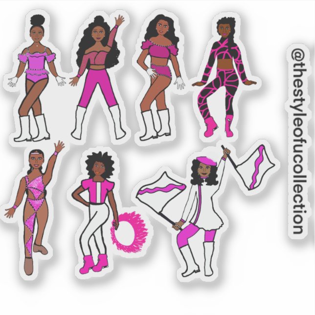 Pink  Dancer Stickers  #1 (Front)