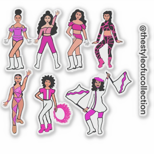 Pink  Dancer Stickers  #2 (Front)