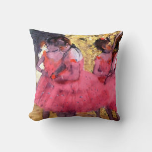 Pink Dancers, Edgar Degas Throw Pillow