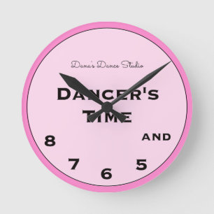 Pink Dancer's Time 5, 6, 7 and 8 Novelty Round Clo Round Clock