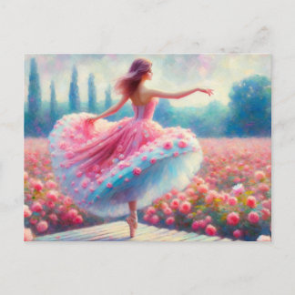 Pink Dancing Postcard