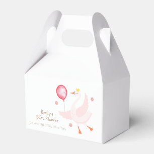 Pink Dancing Princess Swan Balloon Baby Shower  Favor Box