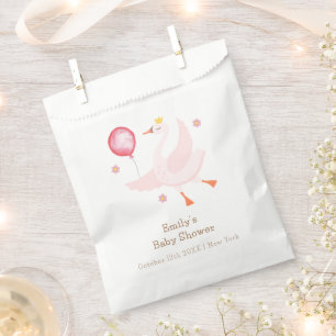 Pink Dancing Princess Swan Balloon Baby Shower  Favour Bag