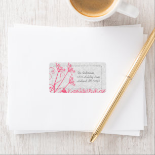 Pink Dandelion Damask Return Address Labels