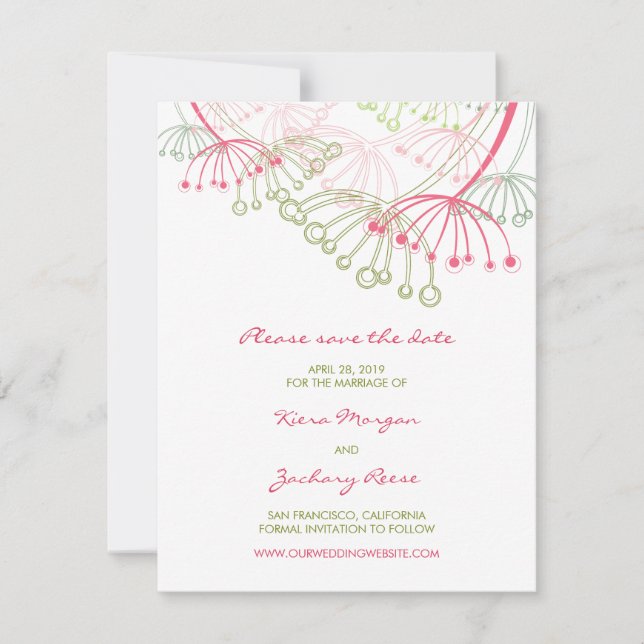Pink Dandelions Flower Spring Enregistrer La Carte (Devant)