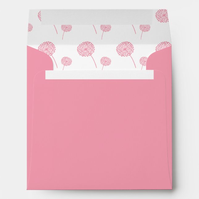 Pink Dandelions Pattern Envelope (Back (Bottom))