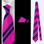 Pink Dark Blue Striped Pattern Tie<br><div class="desc">Pink Dark Blue Striped Pattern neck tie.</div>