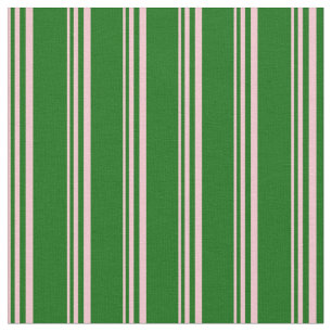 Pink & Dark Green Stripes Fabric