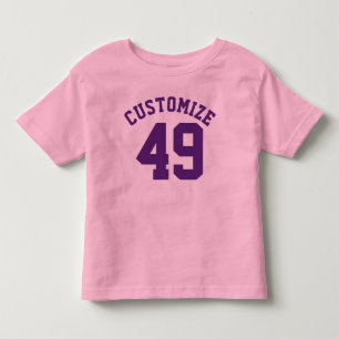 Pink & Dark Purple Toddler Sports Jersey Design T-shirt