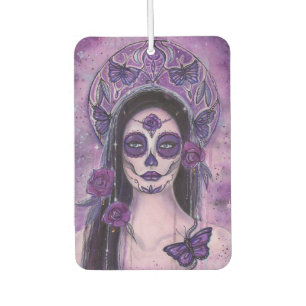 Pink day of the dead art by Renee Lavoie Air Freshener