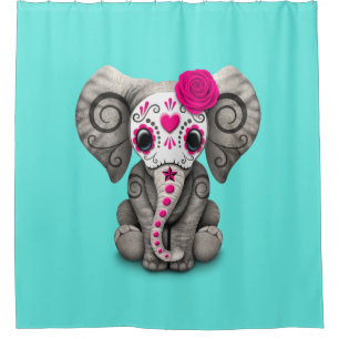 Pink Day of the Dead Elephant