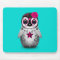 Pink Day of the Dead Sugar Skull Penguin Blue