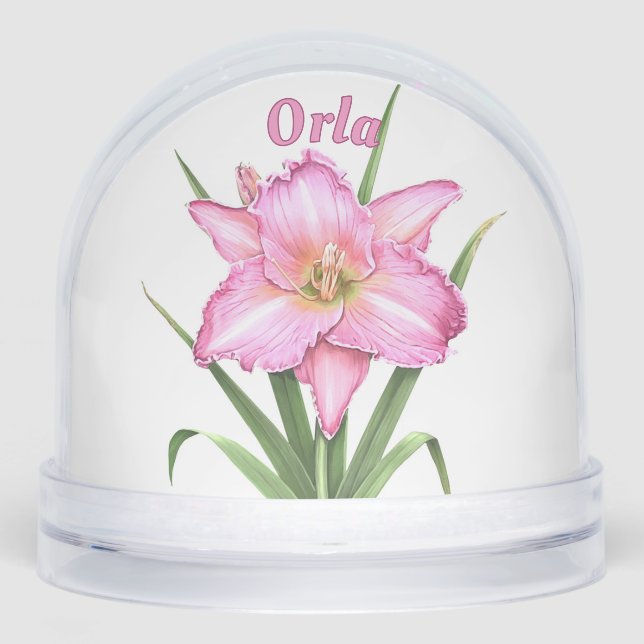 Pink Daylily Flower Botanical Art personnalisé (Avant)