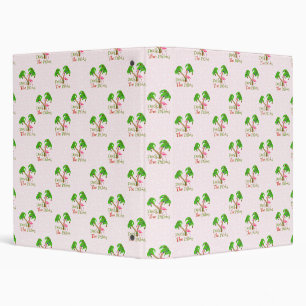 Pink Deck The Palms Tropical Christmas Santa Flami Binder