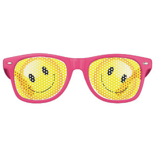 Pink Decora Kei Kawaii Smiling Emoji Retro Sunglasses
