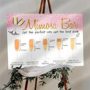 Pink Decorated Mimosa Bar Bridal brunch Sign