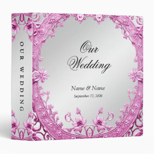 Pink Decorative Floral Album Binder