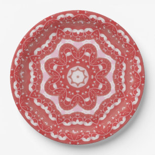 Pink Decorative Holiday Paper Plate