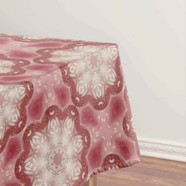 Pink Decorative Holiday Tablecloth (In Situ)