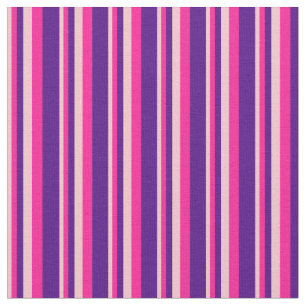 Pink, Deep Pink, and Indigo Coloured Stripes Fabric
